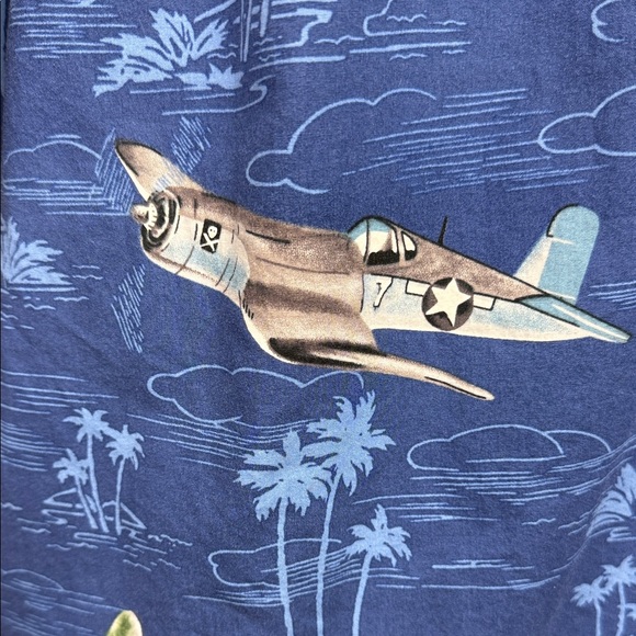 RJC Men's Blue Airplane Print Casual Shirt - Picture 4 of 8